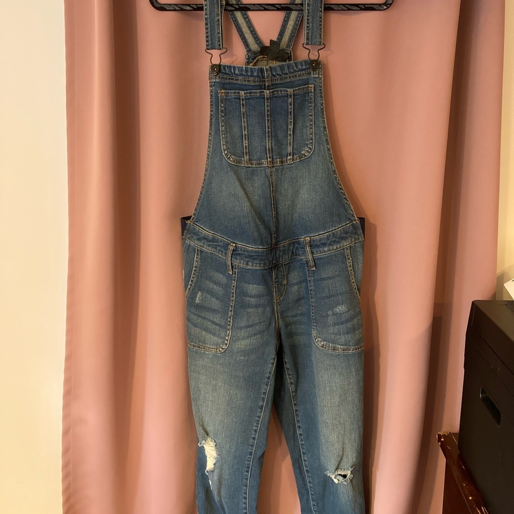 Maternity Blue Denim Overalls